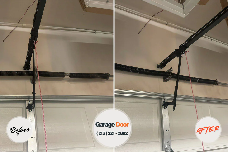 Before and after: garage door repair Weidman, MI